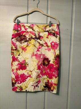 Charter Club Floral Pencil Skirt in Pink and Cream